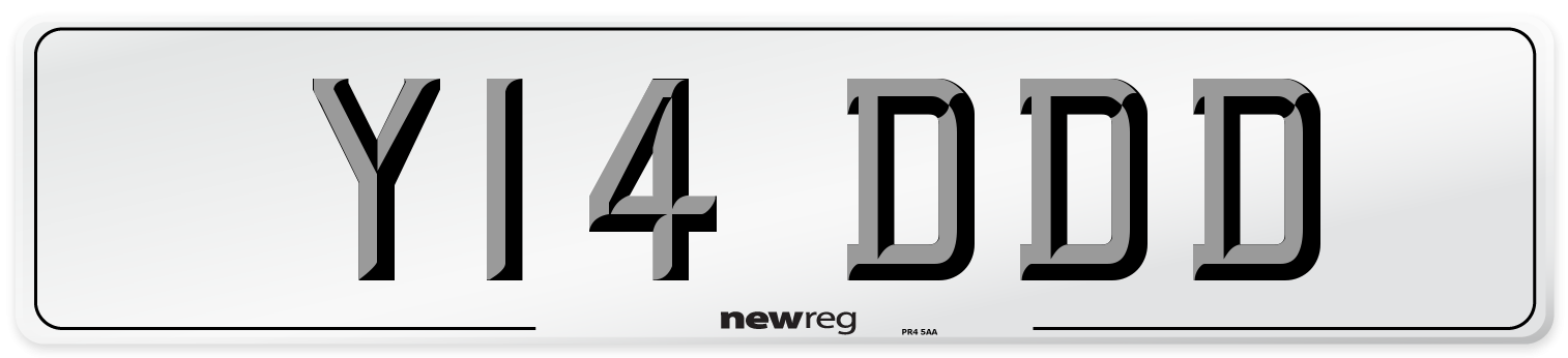 Y14 DDD Front Number Plate
