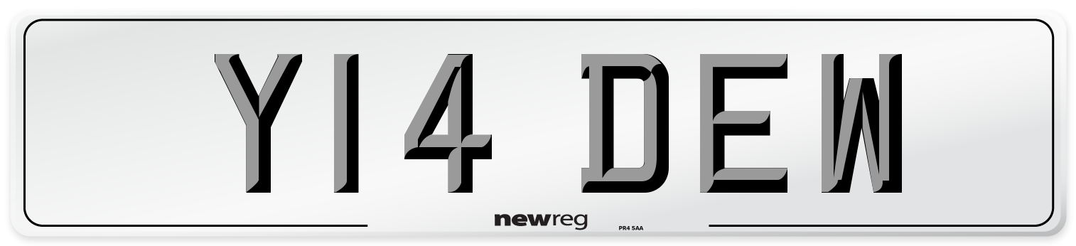 Y14 DEW Front Number Plate
