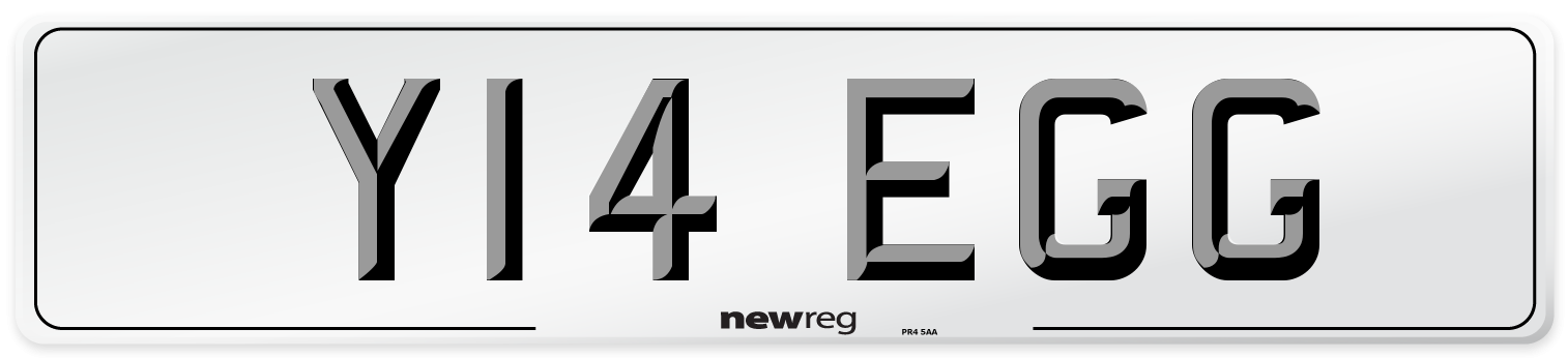 Y14 EGG Front Number Plate