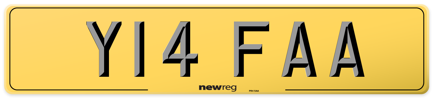 Y14 FAA Rear Number Plate