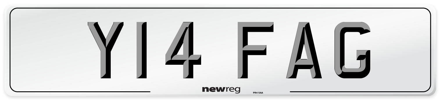 Y14 FAG Front Number Plate