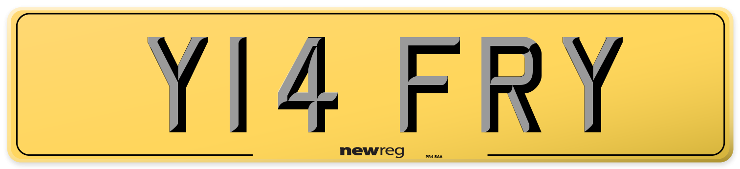 Y14 FRY Rear Number Plate