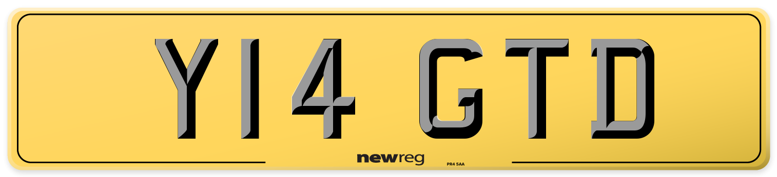 Y14 GTD Rear Number Plate