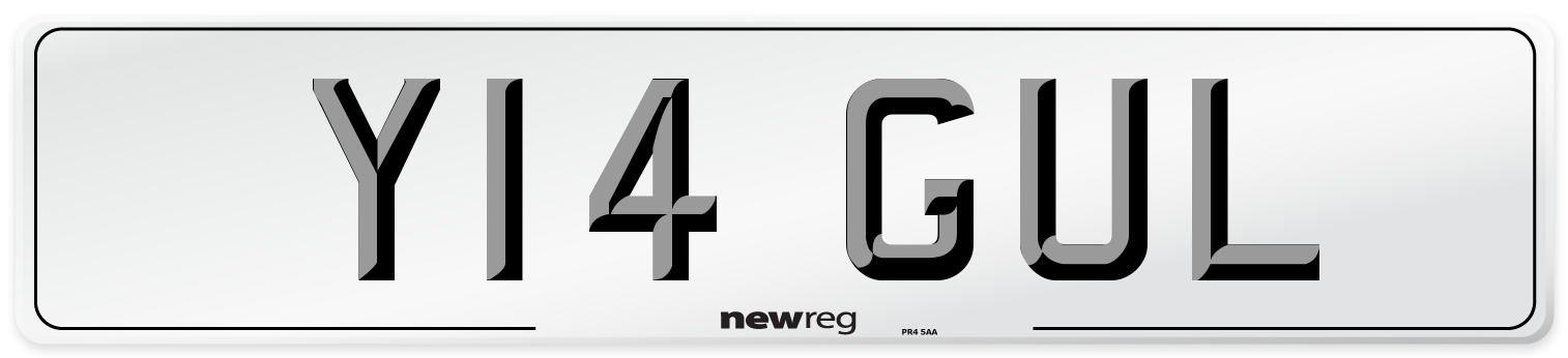 Y14 GUL Front Number Plate