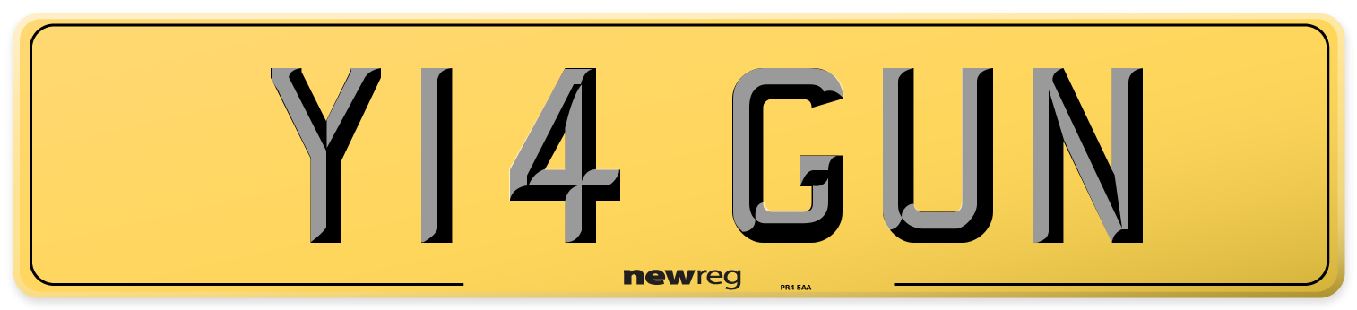 Y14 GUN Rear Number Plate