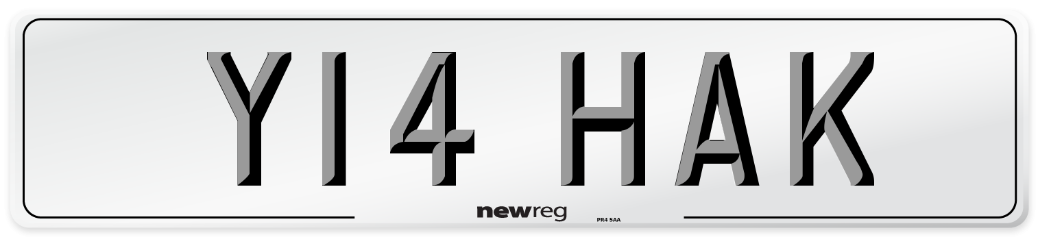 Y14 HAK Front Number Plate