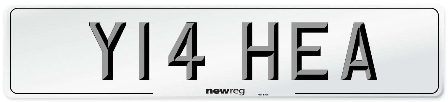 Y14 HEA Front Number Plate
