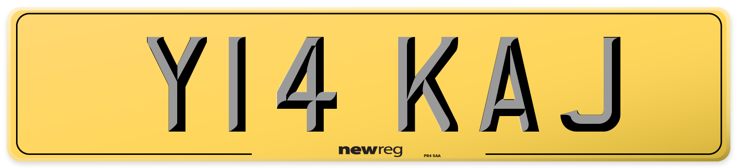 Y14 KAJ Rear Number Plate