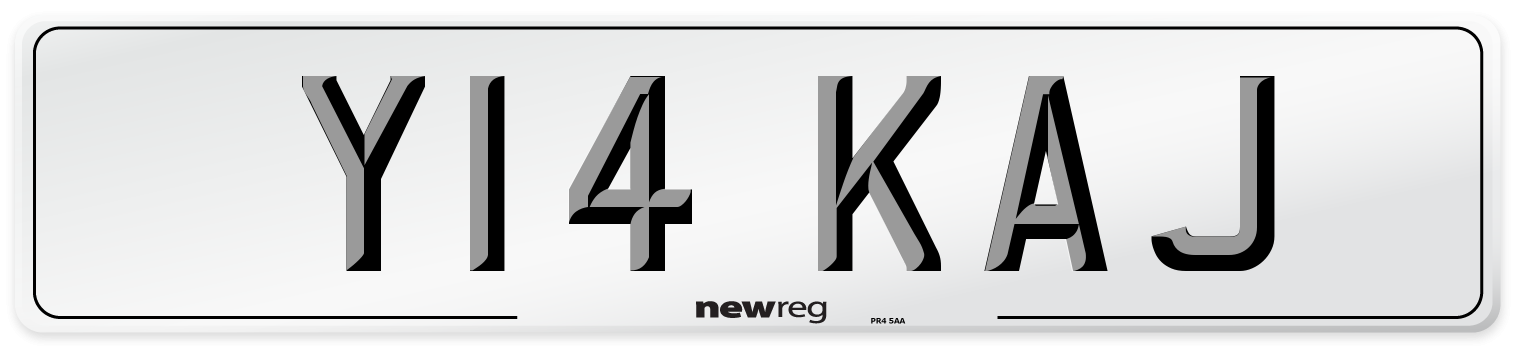 Y14 KAJ Front Number Plate