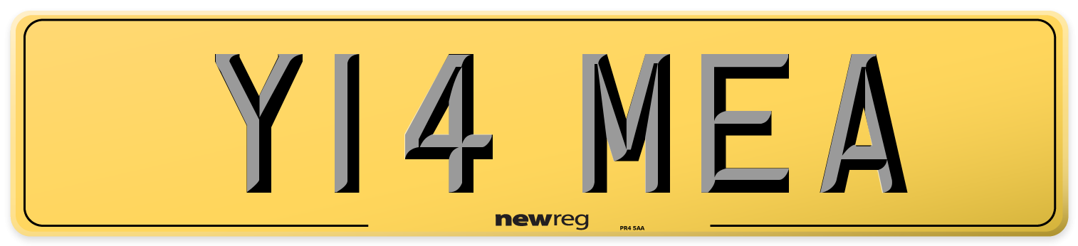 Y14 MEA Rear Number Plate