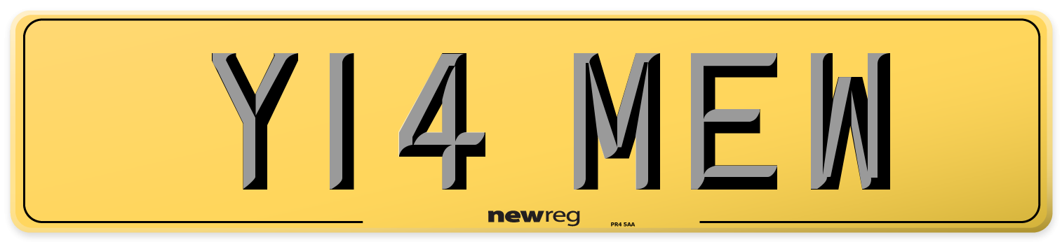 Y14 MEW Rear Number Plate