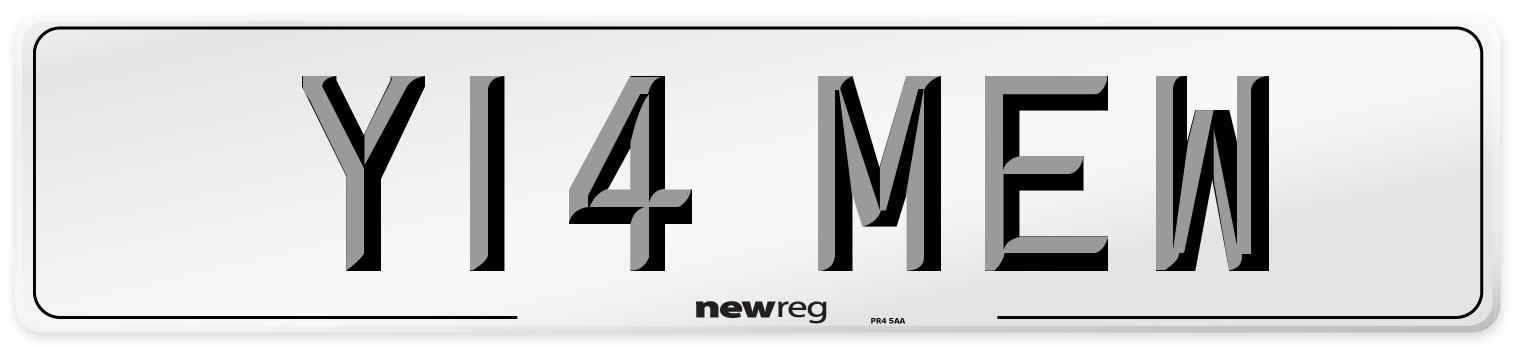 Y14 MEW Front Number Plate