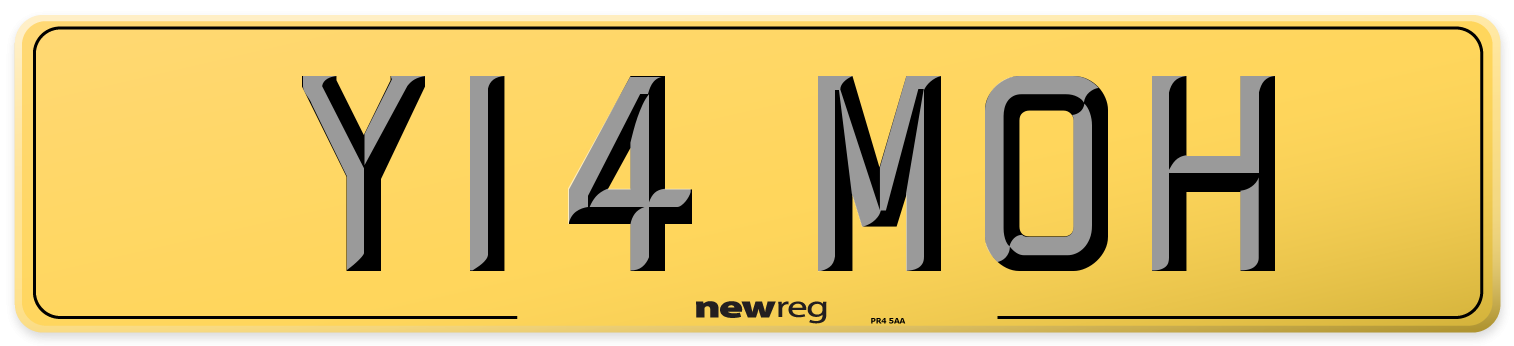 Y14 MOH Rear Number Plate