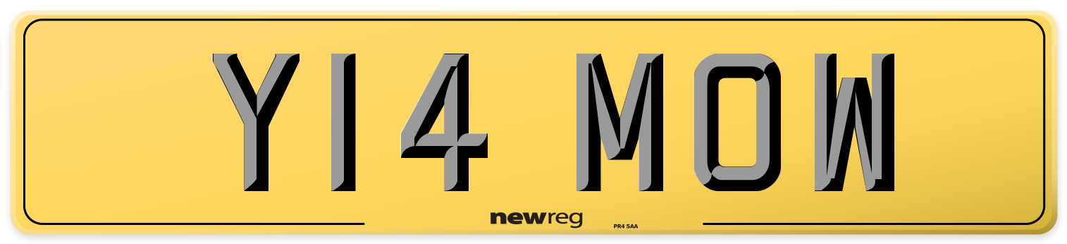 Y14 MOW Rear Number Plate