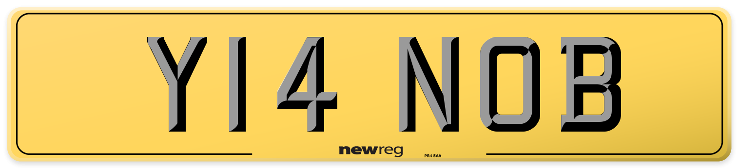 Y14 NOB Rear Number Plate