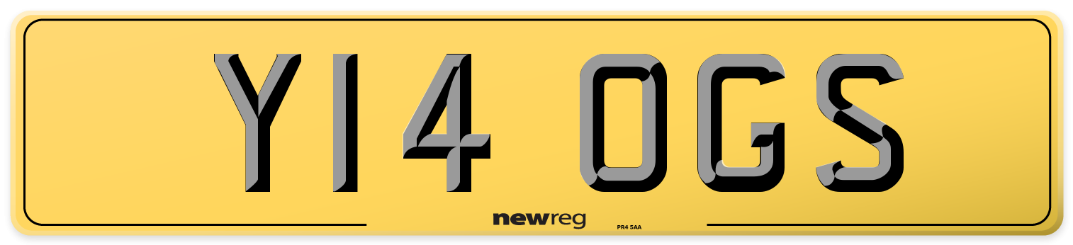 Y14 OGS Rear Number Plate