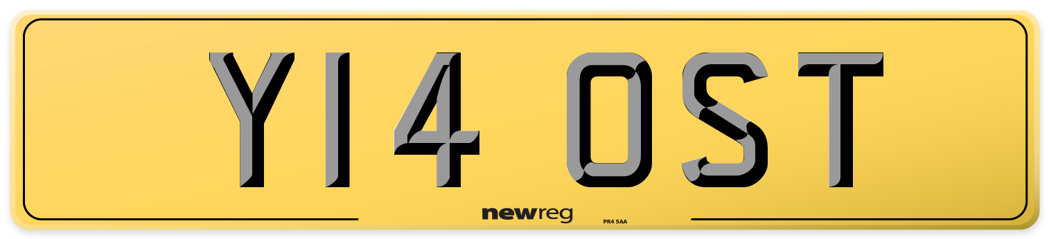 Y14 OST Rear Number Plate