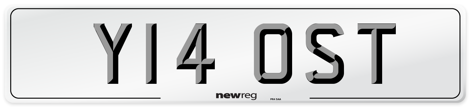 Y14 OST Front Number Plate