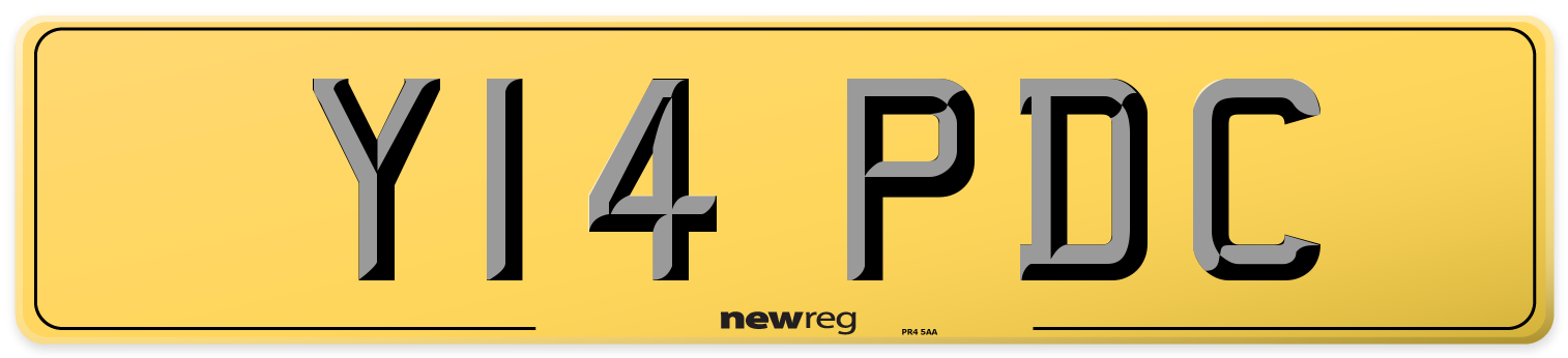 Y14 PDC Rear Number Plate