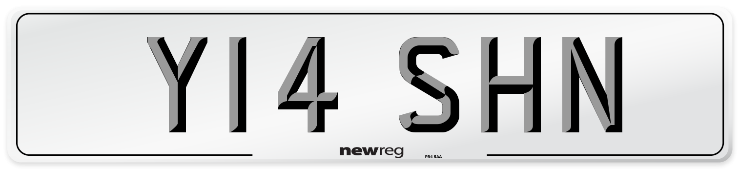 Y14 SHN Front Number Plate