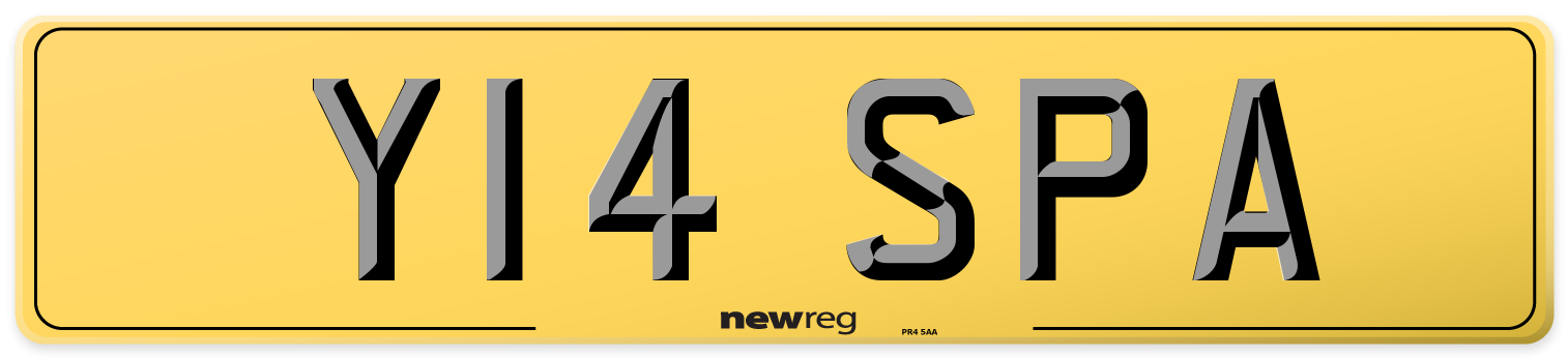 Y14 SPA Rear Number Plate