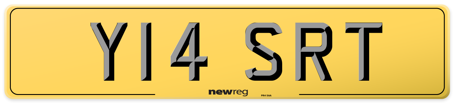 Y14 SRT Rear Number Plate