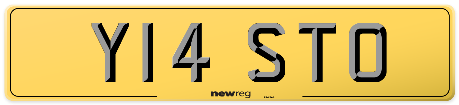 Y14 STO Rear Number Plate