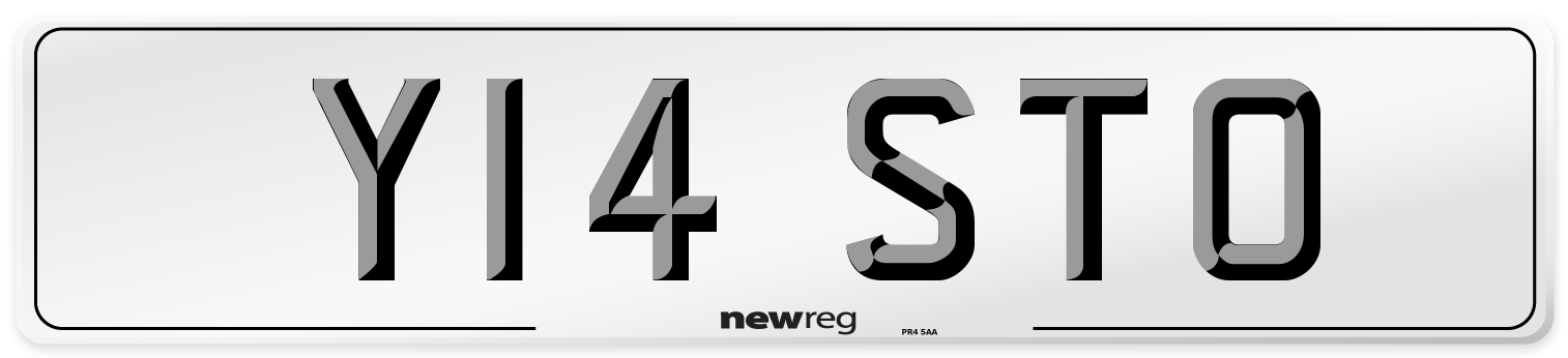 Y14 STO Front Number Plate