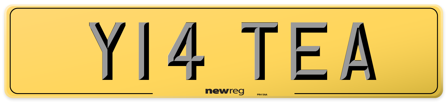 Y14 TEA Rear Number Plate
