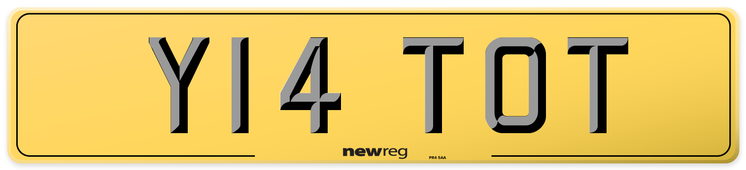 Y14 TOT Rear Number Plate