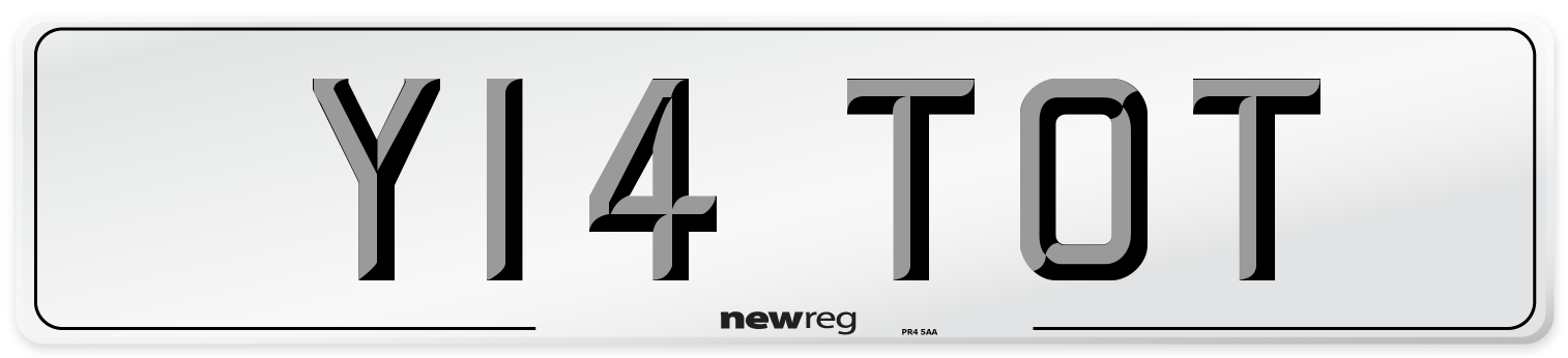 Y14 TOT Front Number Plate