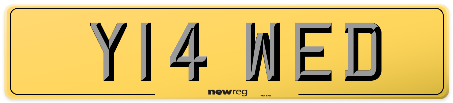 Y14 WED Rear Number Plate