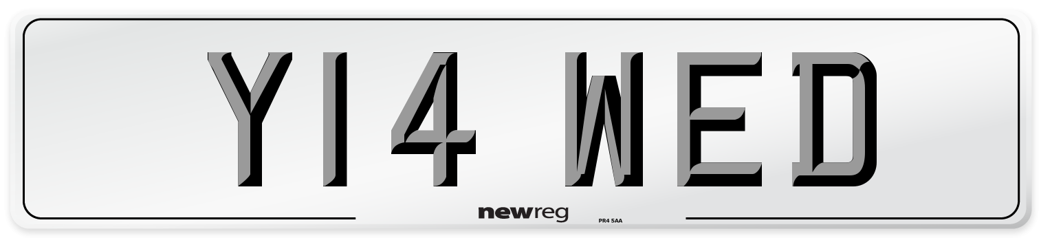Y14 WED Front Number Plate