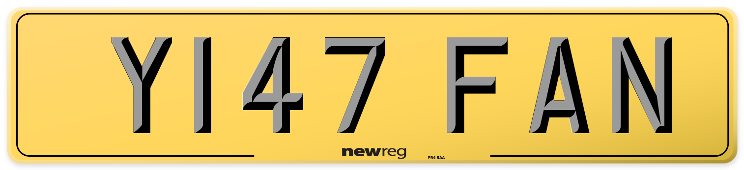 Y147 FAN Rear Number Plate