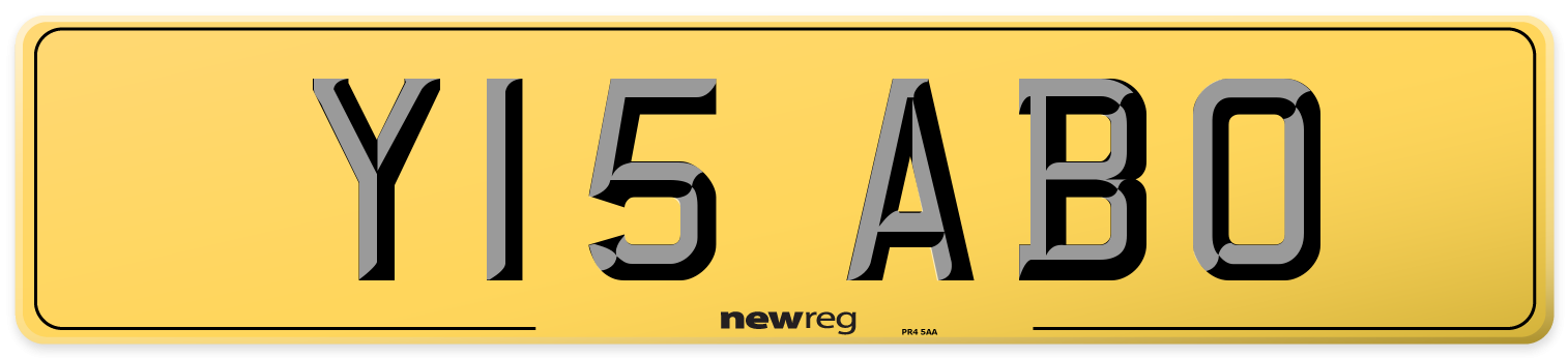 Y15 ABO Rear Number Plate