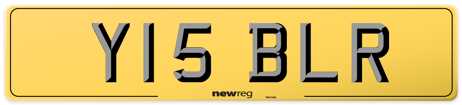 Y15 BLR Rear Number Plate