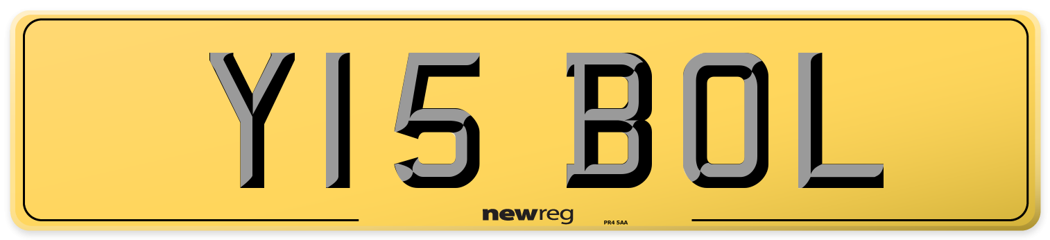 Y15 BOL Rear Number Plate