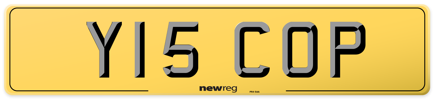 Y15 COP Rear Number Plate