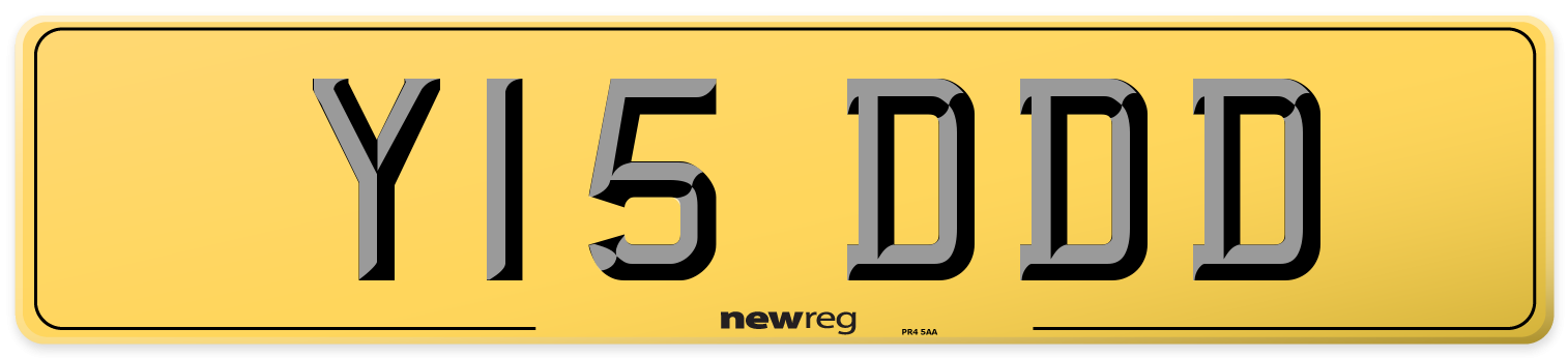 Y15 DDD Rear Number Plate