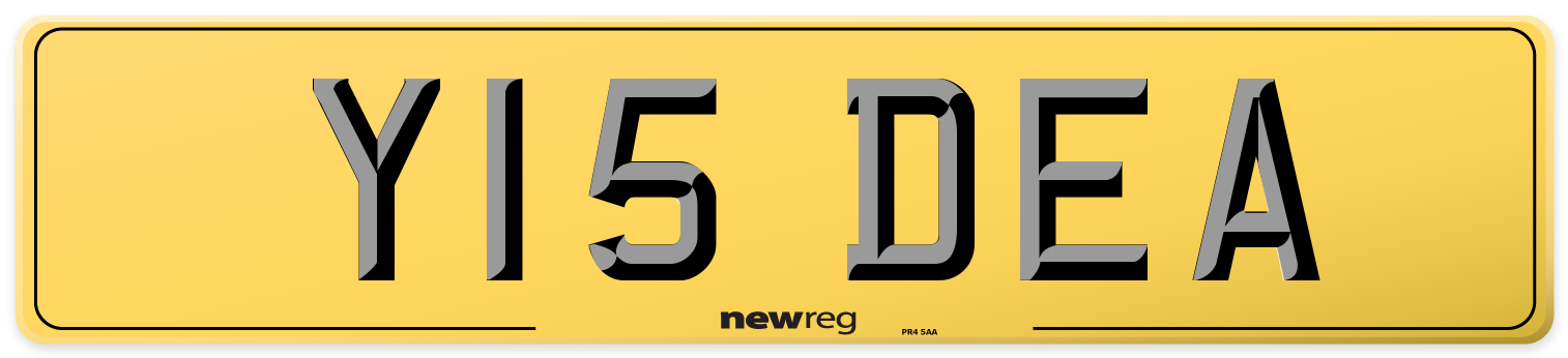 Y15 DEA Rear Number Plate