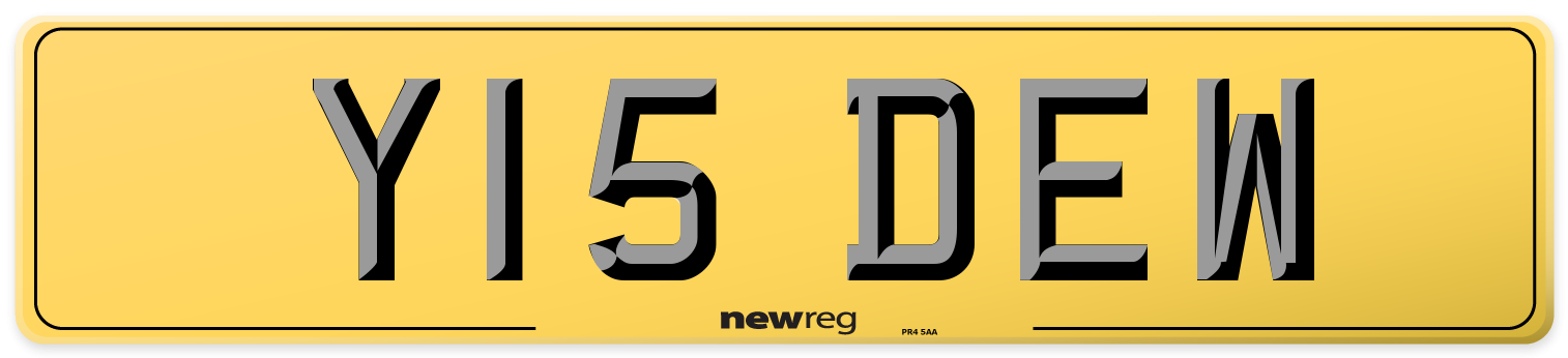 Y15 DEW Rear Number Plate