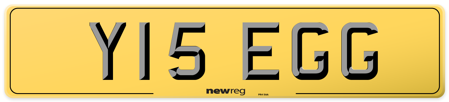 Y15 EGG Rear Number Plate