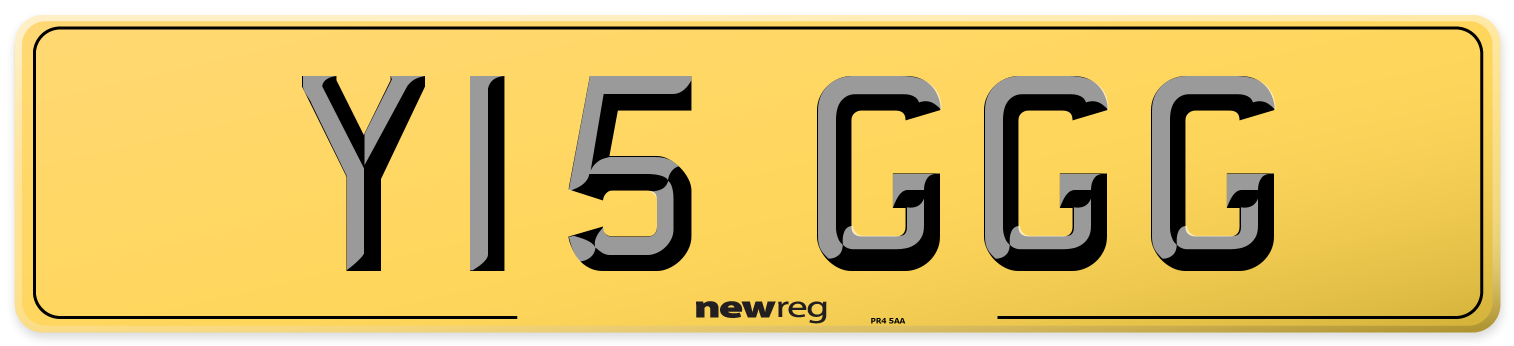 Y15 GGG Rear Number Plate