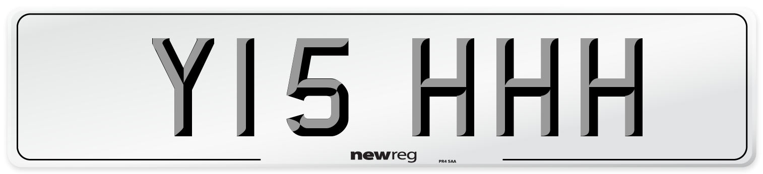 Y15 HHH Front Number Plate