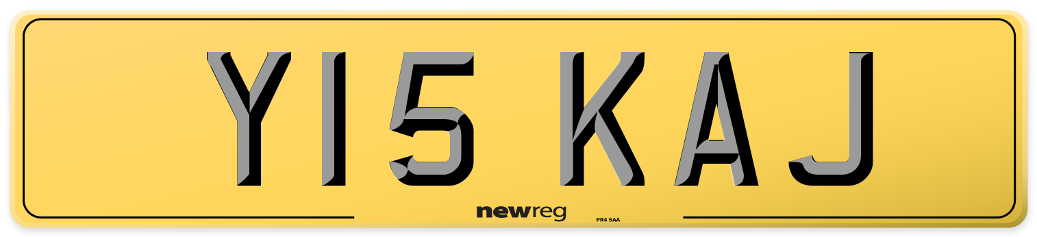 Y15 KAJ Rear Number Plate