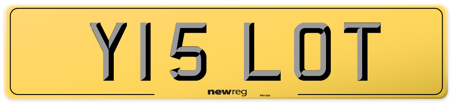 Y15 LOT Rear Number Plate