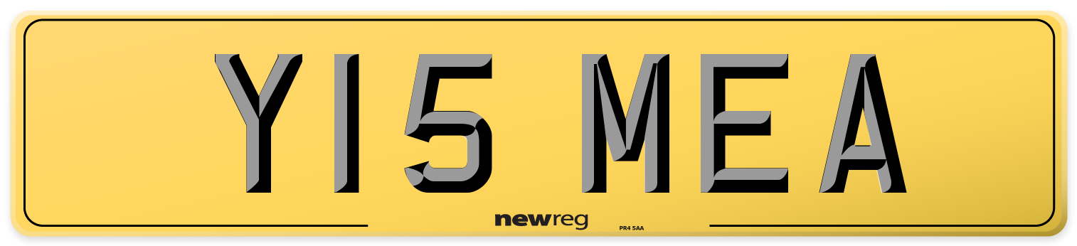 Y15 MEA Rear Number Plate