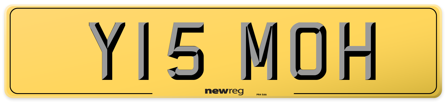 Y15 MOH Rear Number Plate