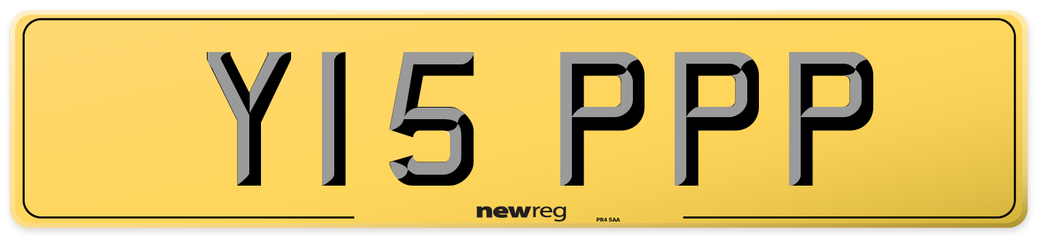 Y15 PPP Rear Number Plate