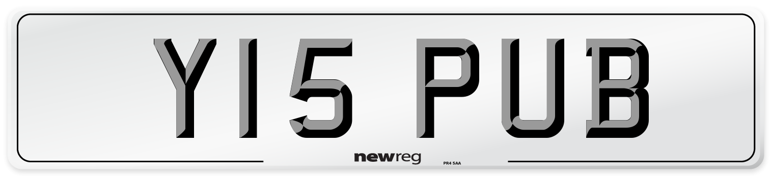 Y15 PUB Front Number Plate